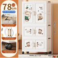 Axyaa Cartoon Foldable Storage Box, Heavy-Duty Rolling Organizer for Home - 2 Colors