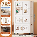 Axyaa Cartoon Foldable Storage Box, Heavy-Duty Rolling Organizer for Home - 2 Colors