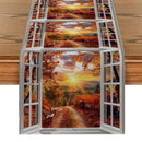 Axyaa Autumn Farmhouse Table Runner for Kitchen Dining Decor