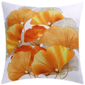 Yellow Grey Flower Pillowcase 45cm Double-Sided Print Cover for Home Decor by Axyaa