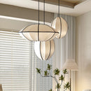 Axyaa Nordic Fabric Lantern LED Chandelier Pendant Light for Home Decor