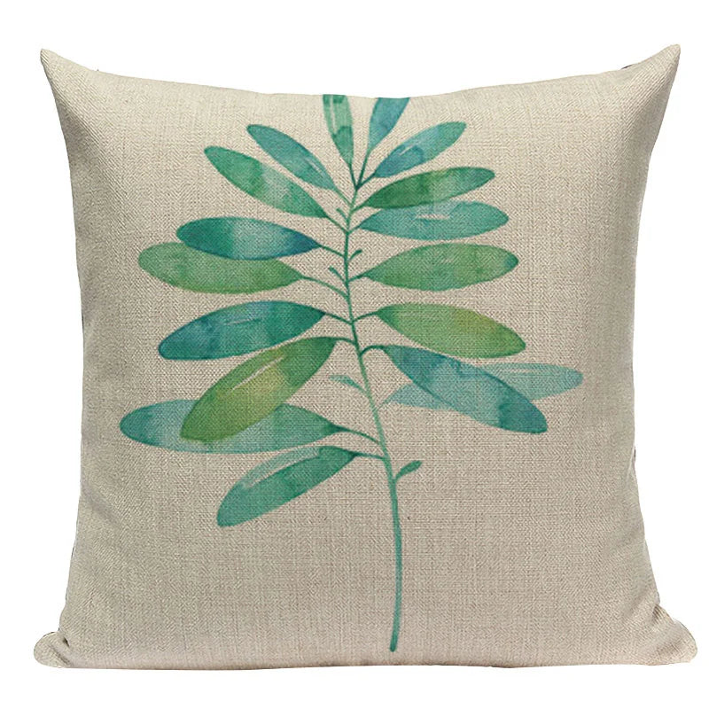 Axyaa Tree Green Cushion Cover: Green Decorative Flower Sofa Car Pillow