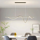 Axyaa Modern Curve LED Pendant Lights for Dining Room, Kitchen, and Bar