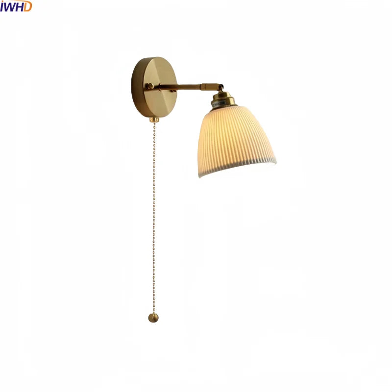 Axyaa Ceramic Shade LED Wall Lamp: Up Down Rotate Stair Lighting Fixture