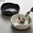 Axya Ceramic Tableware Set: Dinner, Soup, Salad, Pasta, Snack, Dessert Plates - Stone Pattern