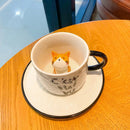 Axyaa Cute Kitten Ceramic Cat Claw Cup, 3D Coffee Cup 220ml