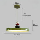 Axyaa Creamy LED Pendant Lights: Flying Saucer Chandeliers for Minimalist Home Dining Decor