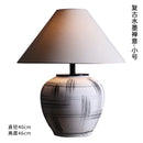 Axyaa Ceramic Table Lamp LED E27 Wabi-sabi Desk Light for Bedroom Living Room