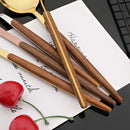 Axyaa Brown Gold Stainless Steel Tea Fork Spoon Set of 12 Kitchen Accessories