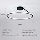 Axyaa Modern Circle LED Chandelier Aluminum Dimmable Ceiling Light Bedroom Lamp