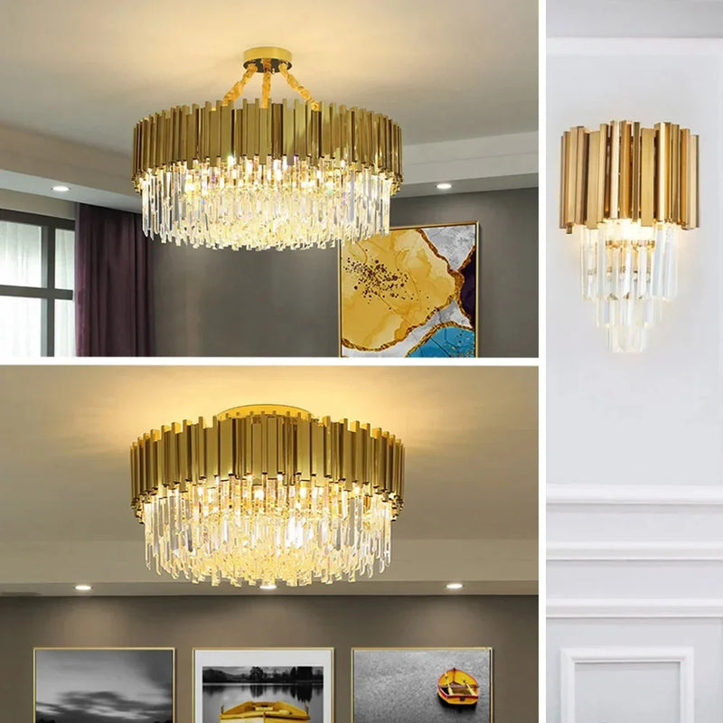 Axyaa Nordic Modern Crystal Chandelier for Luxury Living Spaces