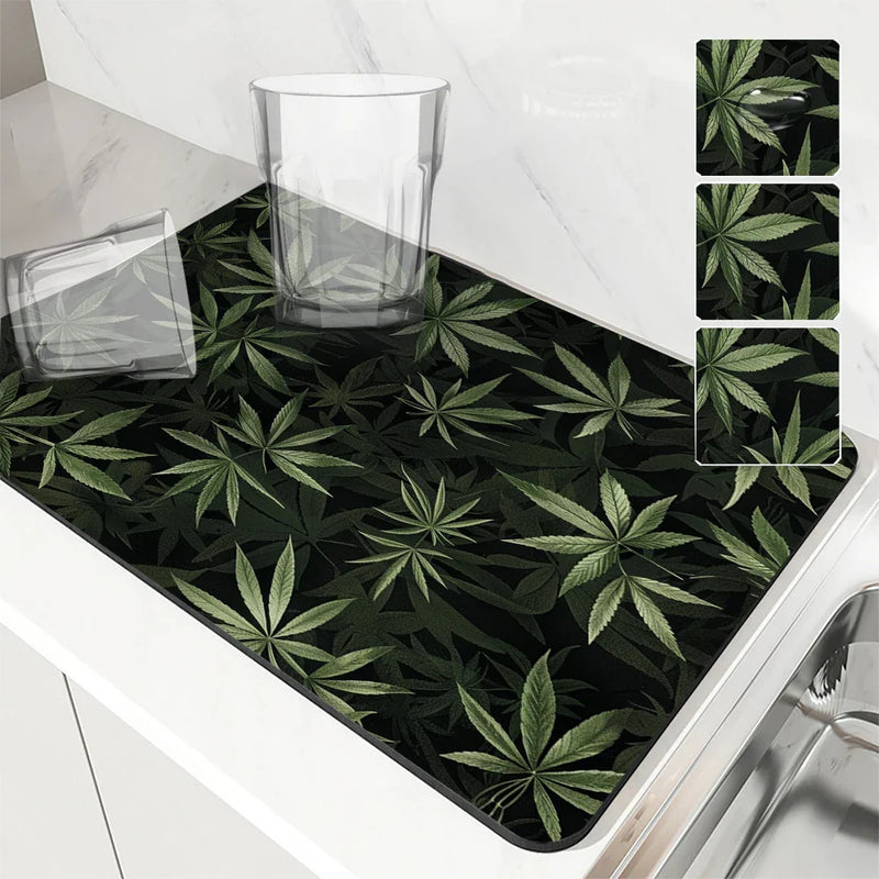Axyaa Tropical Leaves Absorbent Drying Mat