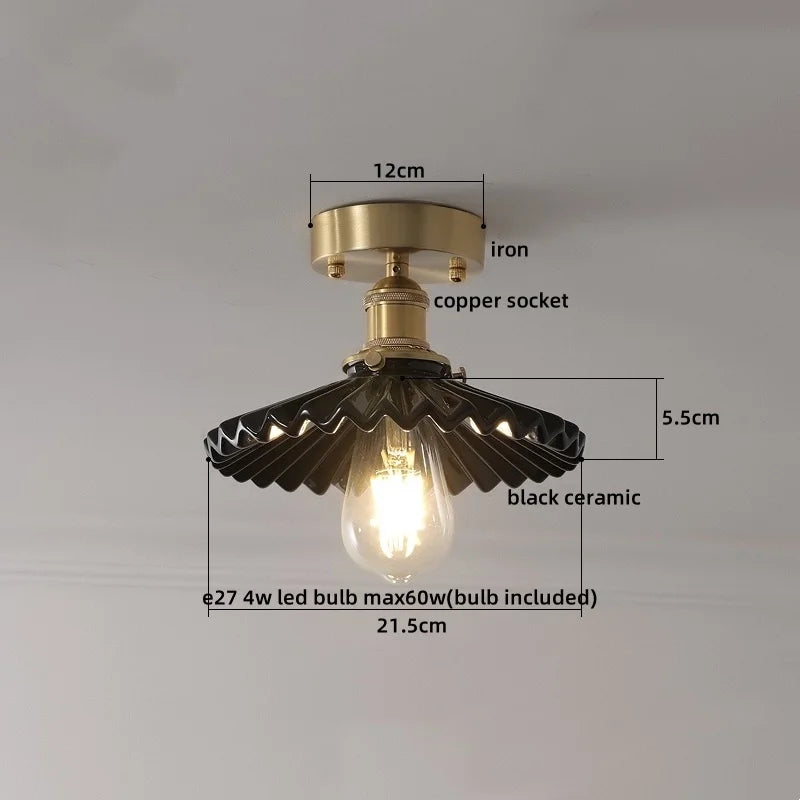 Axyaa Modern Ceramic LED Ceiling Lamp White for Porch & Balcony