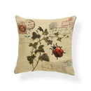 Axyaa Dragonfly Pattern Cushion Cover, Blue Butterfly Leaves 45x45cm