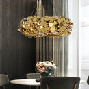 Axyaa Stainless Steel Golden Chandelier for Restaurant, Bedroom, and Cafe