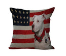 Axyaa Flag Print Dog Design Throw Pillow Cover 45x45cm