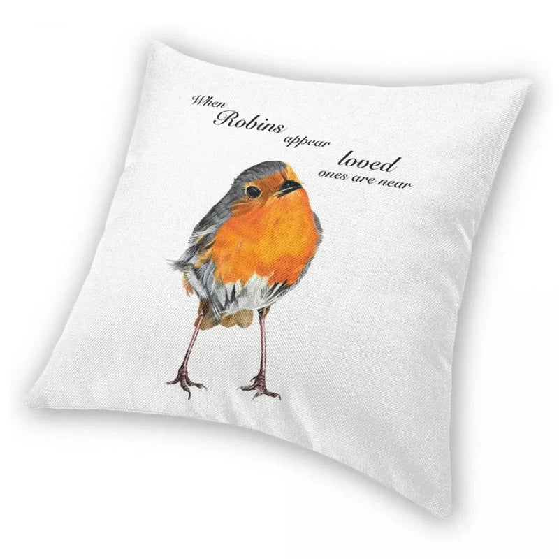Axyaa Robins Presence Pillowcase for Sofa Cushion Cover