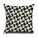 Axyaa Geometric Cotton Linen Cushion Cover - Decorative Sofa Throw Pillow Cover