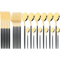 Axyaa 24pcs Stainless Steel Cutlery Set Fork Teaspoon Knife Silverware Flatware