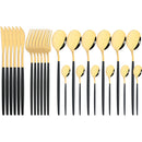 Axyaa 24pcs Stainless Steel Cutlery Set Fork Teaspoon Knife Silverware Flatware