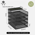 Axyaa Metal File Desk Organizer with Multilayer Tray and Pen Holder