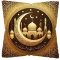 Axyaa Golden Crescent Castle Mandala Pillowcase - Elegant Ramadan Home Decor