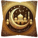 Axyaa Golden Crescent Castle Mandala Pillowcase - Elegant Ramadan Home Decor