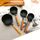 Axyaa Stainless Steel Measuring Cups & Spoons Set with Wooden Handle