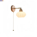 Axyaa Nordic LED Wall Light Copper Arm White Glass Bedside Lamp Balcony Living Room