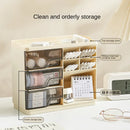 Axyaa Slanted Pen Holder Desk Storage Box with Large Capacity Drawers