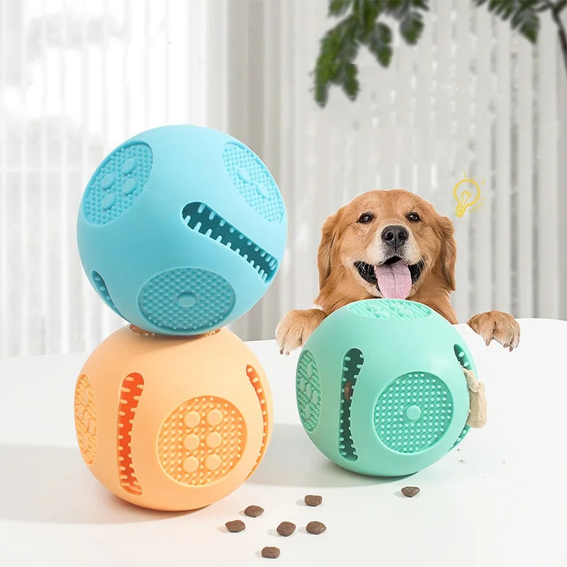 Axyaa Silicone Dog Toy Food Ball Interactive Slow Feeder Tooth Cleaning, Pet Supplies