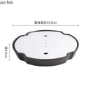 Axyaa Ceramic Dry Ice Plate Set for Seafood Sashimi and Salmon, Irregular Design