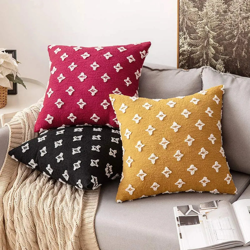 Axyaa Soft Yellow Cotton Linen Cushion Cover for Stylish Home Decor