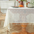 Modern Beige Lace Tablecloth by Axyaa for Stylish Living Room Décor