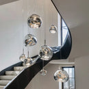 Axyaa Modern Stair Chandelier Pendant Light - LED Ceiling Lamp for Living Room