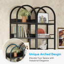 Axyaa 6-Tier Tall Arched Bookshelf: Freestanding Narrow Corner Display Shelves