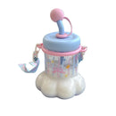 Axyaa Cat Claws Straw Water Bottle - Large Capacity Portable Sippy Cup