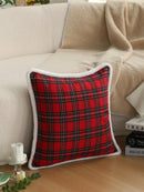 Axyaa Red Plaid Christmas Pillow Cover - Soft Decorative Atmosphere Pillowcase