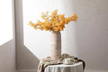 Axyaa White Tall Floor Vase, 18'' Large Ceramic Rustic Vase for Pampas Grass Bouquet