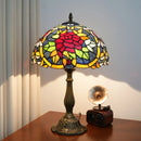Axyaa 12“ Stained Glass Table Lamp - Bedroom, Living Room, Office Decor