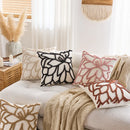 Axyaa Chenille Floral Pillow Cover 45x45cm in Beige Brown Pink Orange