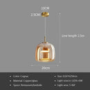 Axyaa Glass Pendant Light in Cognac Smoke LED12w Luxury Hanging Lamp
