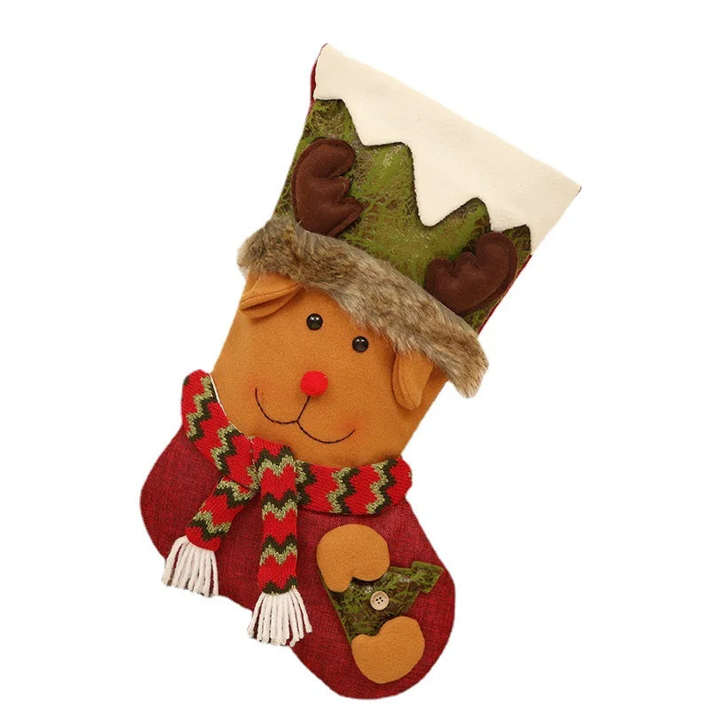 Axyaa Christmas Tree Hanging Gift Bag Santa Snowman Deer Socks