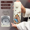 Axyaa Cute Stainless Steel Thermal Water Bottle with Filter, 400ml Thermos Cup