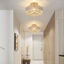 Axyaa Crystal Ceiling Light Chandelier LED Flush Mount Fixture E27 Gold Black