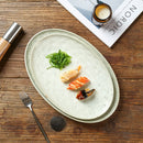 Axyaa Oval Sashimi Plate, High-End Ceramic Tableware for Fish Barbecue