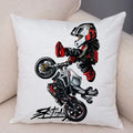 Axyaa Extreme Sports Motorcycle Pattern Cushion - Cartoon Design for Home & Car