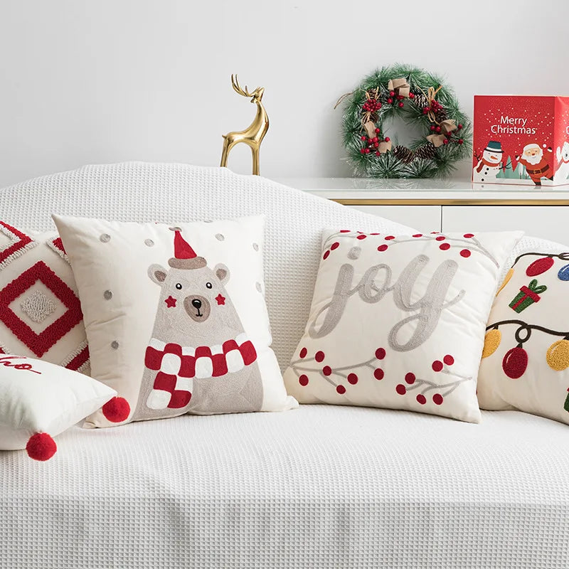 Nordic Christmas Cushion Cover 45x45cm for Couch Sofa Home Decor by Axyaa
