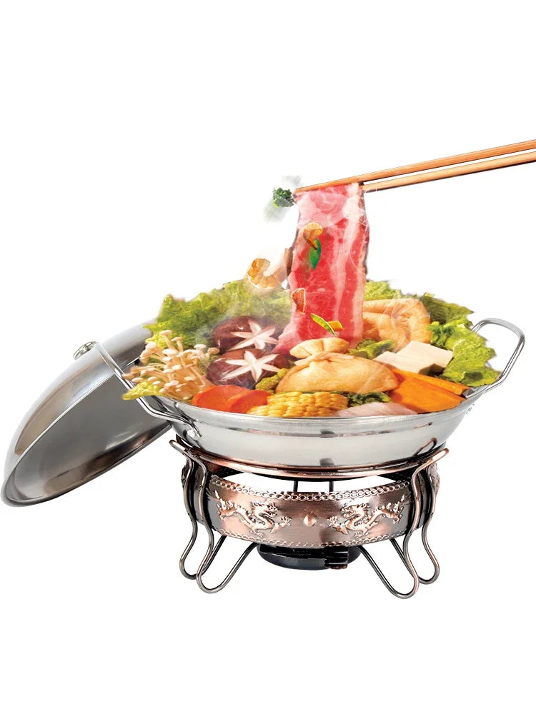 Axya Stainless Steel Portable Hot Pot/Outdoor Lamp/Cooking Stove - Restaurant Tableware