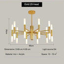 Axyaa Luxury Multi-Head Branch Chandelier Black/Gold LED Art for Home & Restaurant